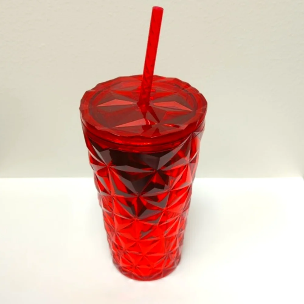 Starbucks Poinsettia Red Prism 2023 Grande Cold Tumbler with Straw